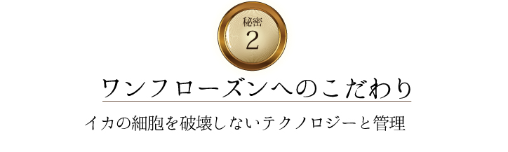 ワンフローズンへのこだわり-イカの細胞を破壊しないテクノロジーと管理